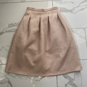 Peach and Gold Pleated A Line H&M midi skirt